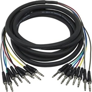 Monoprice 6 Meter (20ft) 8-Channel 1/4inch TRS Male to 1/4inch TRS Male Snake Cable 601196
