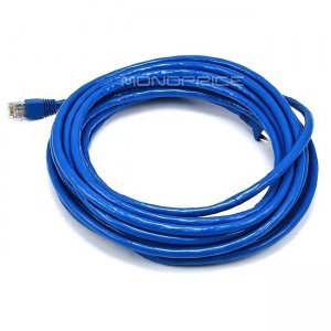 Monoprice 25FT 24AWG Cat6A 500MHz STP Ethernet Bare Copper Network Cable - Blue 5904