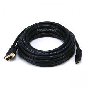 Monoprice 25ft 26AWG CL2 Standard HDMI to DVI Adapter Cable - Black 2842