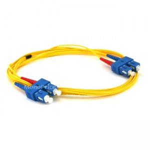 Monoprice Fiber Optic Cable, SC/SC, Single Mode, Duplex - 2 meter (9/125 Type) - Yellow 4628