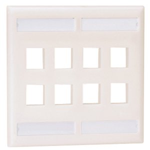 Panduit NetKey 8 Sockets Double Gang Faceplate NK8FWH