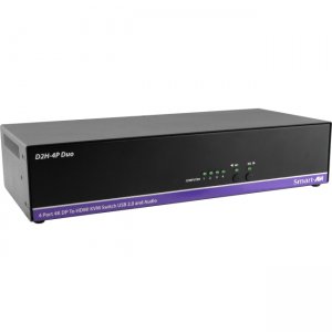 SmartAVI 8-Port DisplayPort In and 2-Port HDMI Out KVM Switch D2H-4P-DUO-S D2H-4P-Duo