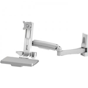 Amer Sit-Stand Swing Arm Wall Mount Computer Workstation System AMR1AWSL