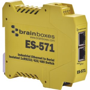 Brainboxes Industrial Isolated Ethernet To Serial + Switch ES-571-X20M ES-571