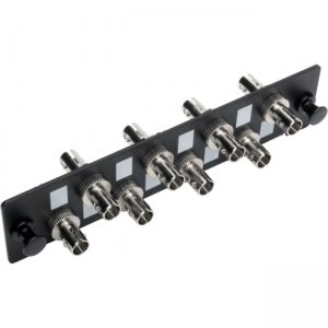 Tripp Lite High-Density Fiber Adapter Panel (MMF/SMF), 8 ST Simplex Connectors, Black N492-08S-ST