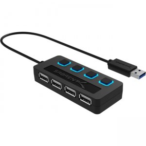 Sabrent 4-Port USB 2.0 Hub With Power Switches | Black HB-UMLS-PK100 HB-UMLS
