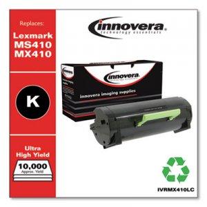 Innovera Remanufactured Black Ultra High-Yield Toner, Replacement for Lexmark MS410/MX410, 10,000 Page-Yield IVRMX410LC