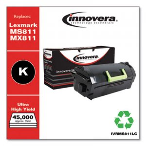 Innovera Remanufactured Black Ultra High-Yield Toner, Replacement for Lexmark MS811/MX811, 45,000 Page-Yield IVRMS811LC