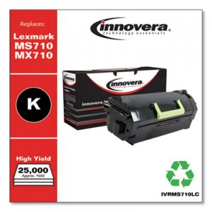 Innovera Remanufactured Black High-Yield Toner, Replacement for Lexmark MS710/MX710, 25,000 Page-Yield IVRMS710LC