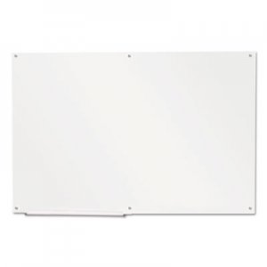 Universal Frameless Glass Marker Board, 72" x 48", White UNV43234