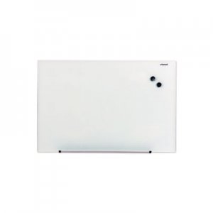 Universal Frameless Magnetic Glass Marker Board, 36" x 24", White UNV43202