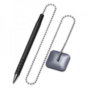 Universal Stick Ballpoint Counter Pen, Medium 1mm, Black Ink, Black Barrel UNV15625