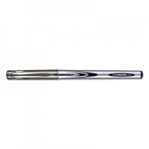 Universal Stick Gel Pen, Medium 0.7mm, Black Ink, Silver/Black Barrel, Dozen UNV39620 39620