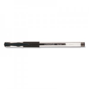 Universal Comfort Grip Stick Gel Pen, Fine 0.5mm, Black Ink, Clear Barrel, Dozen UNV39514