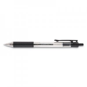 Universal Comfort Grip Retractable Ballpoint Pen, 1mm, Black Ink, Clear Barrel, 48/Set UNV15533