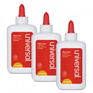 Universal Washable White Glue, 4 oz, Dries Clear UNV46064