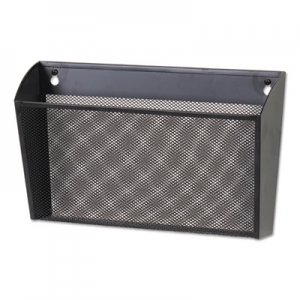 Universal Metal Mesh Wall FileSingle Pocket, 14 1/8 x 3 3/8 x 8 1/8, Letter, Black UNV20026