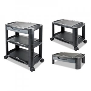 Alera 3-in-1 Storage Cart and Stand, 21.63w x 13.75d x 24.75h, Black/Gray ALEU3N1BL