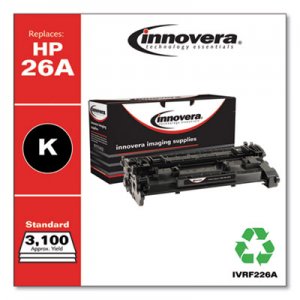 Innovera Remanufactured Black Toner, Replacement for HP 26A (CF226A), 3,100 Page-Yield IVRF226A