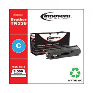 Innovera Remanufactured Cyan High-Yield Toner, Replacement for Brother TN336C, 3,500 Page-Yield IVRTN336C