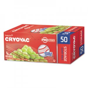 Diversey Cryovac One Quart Storage Bag Dual Zipper, 1 qt, 1.68 mil, 7" x 7.94", Clear, 450/Carton