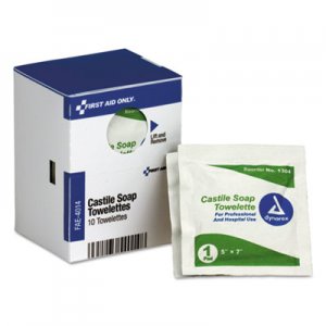 First Aid Only Refill f/SmartCompliance General Business Cabinet, Castile Soap Wipes,5x7,10/Bx FAOFAE4014 FAE-4014