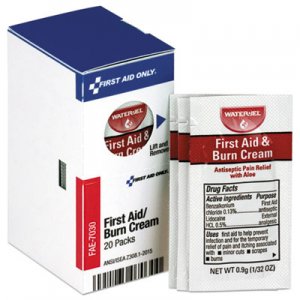First Aid Only Refill for SmartCompliance Gen Business Cabinet, Burn Cream, 0.9g Packets,20/BX FAOFAE7030 FAE-7030