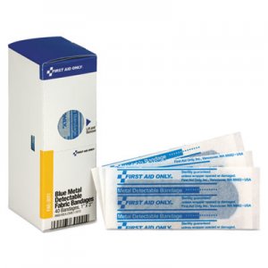First Aid Only Refill f/SmartCompliance Gen Cabinet, Blue Metal Detectable Bandages,1x3,40/Bx FAOFAE3011 FAE-3011
