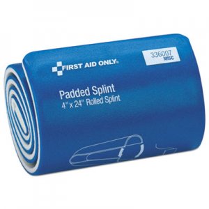 First Aid Only Padded Splint, 4" x 24", Blue/White FAO336007 336007