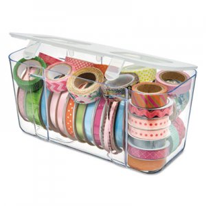 deflecto Stackable Caddy Organizer Containers, Medium, Clear DEF29201CR 29201CR