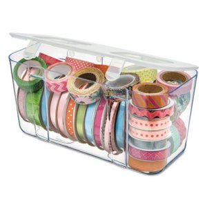 deflecto Stackable Caddy Organizer Containers, Medium, Clear DEF29201CR 29201CR