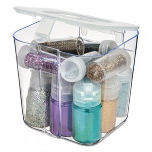deflecto Stackable Caddy Organizer Containers, Small, Clear DEF29101CR 29101CR
