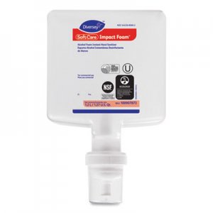 Diversey Soft Care Impact Foam Hand Sanitizer for IntelliCare Dispensers, 1200 mL, Cartridge, 6/Carton DVO100907873 100907873