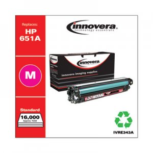 Innovera Remanufactured Magenta Toner, Replacement for HP 651A (CE343A), 13,500 Page-Yield IVRE343A