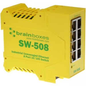 Brainboxes Industrial Ethernet 8 Port Switch DIN Rail Mountable SW-508-X50M SW-508
