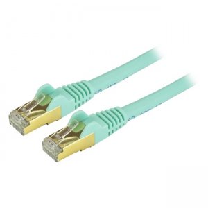 StarTech.com Cat6a Ethernet Patch Cable - Shielded (STP) - 6 in., Aqua C6ASPAT6INAQ