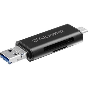 Aluratek USB 3.1 / Type-C / Micro USB OTG (On-The-Go) SD and Micro SD Card Reader AUCRC300F