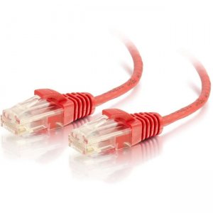 C2G 3ft Cat6 Snagless Unshielded (UTP) Slim Ethernet Network Patch Cable - Red 01166