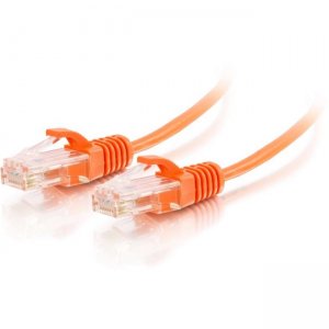 C2G 1ft Cat6 Snagless Unshielded (UTP) Slim Ethernet Network Patch Cable - Orange 01175
