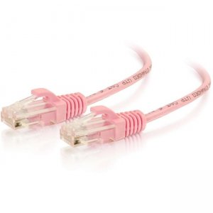 C2G 7ft Cat6 Snagless Unshielded (UTP) Slim Ethernet Network Patch Cable - Pink 01193