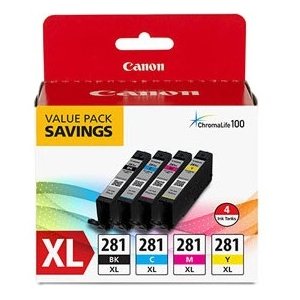 Canon Black, Cyan, Magenta & Yellow 4 Ink Pack 2037C005 CLI-281 XL