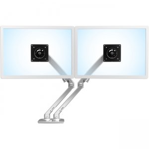 Ergotron Desk Dual Monitor Arm (Polished Aluminum) Two-Monitor Mount 45-496-026 MXV