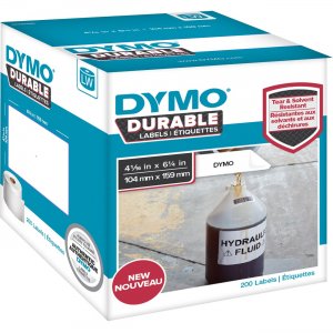 DYMO LW Durable 4-1/16" x 6-1/4" (104 mm x 159 mm) White Poly, 200 labels 1933086