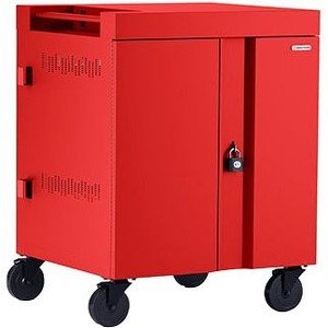 Bretford CUBE Cart AC for Up to 16 Devices w/Back Panel, Red Paint TVC16PAC-RED