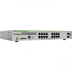 Allied Telesis L3 switch with 16 x 10/100/1000T PoE ports and 2 x 100/1000X SFP ports AT
