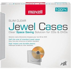 Maxell Jewel Cases Slim Line - Clear (100 Pack) 190152