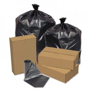 Pitt Plastics Eco Strong Can Liners, 45 gal, 1.5 mil, 40" x 46", Black, 100/Carton PITEC404615K EC404615K