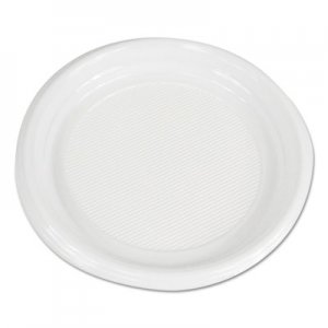 Boardwalk Hi-Impact Plastic Dinnerware, Plate, 9" Diameter, White, 500/Carton BWKPLTHIPS9WH