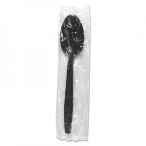 Boardwalk Heavyweight Wrapped Polypropylene Cutlery, Teaspoon, Black, 1,000/Carton BWKTSHWPPBIW