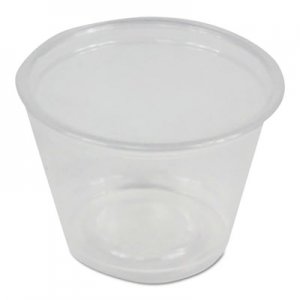 Boardwalk SoufflA/Portion Cups, 1 oz, Polypropylene, Clear, 20 Cups/Sleeve, 125 Sleeves/Carton BWKPRTN1TS